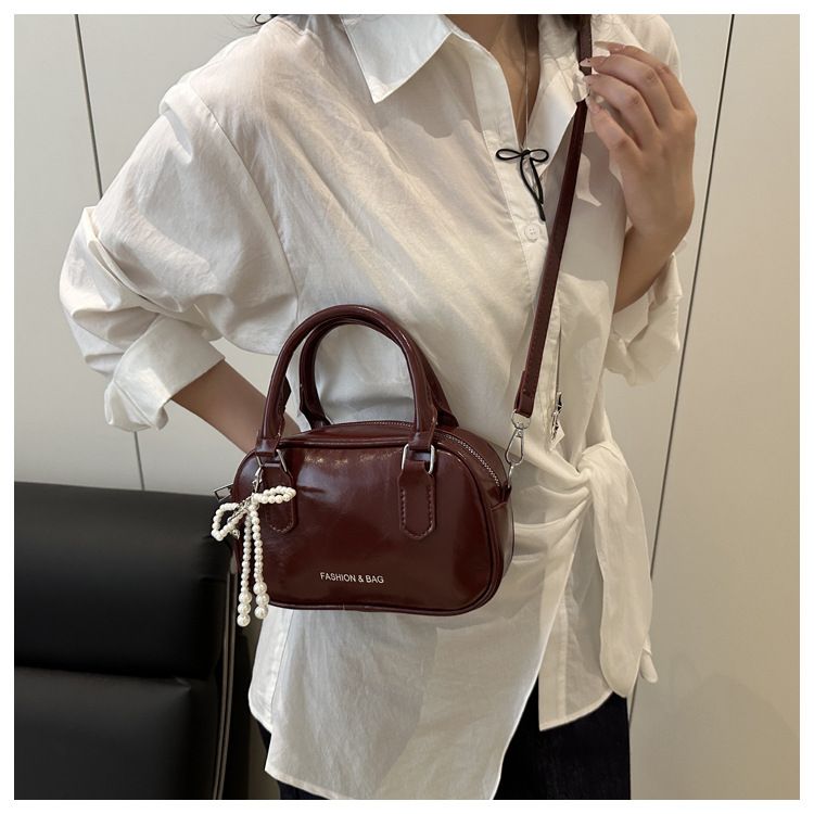 Retro Pu Leather Shoulder Pillow Bags for Women Simple Solid Color Ladies Phone Crossbody Bag Casual Female Handbag Purse Clutch