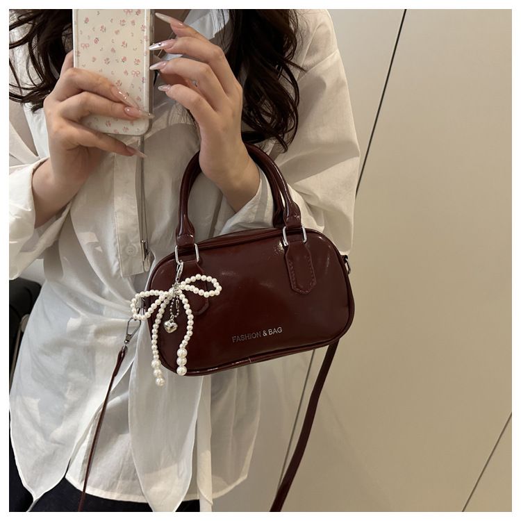 Retro Pu Leather Shoulder Pillow Bags for Women Simple Solid Color Ladies Phone Crossbody Bag Casual Female Handbag Purse Clutch