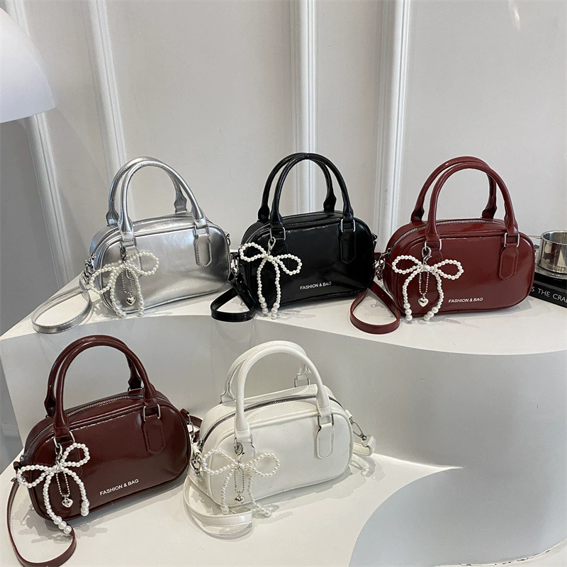 Retro Pu Leather Shoulder Pillow Bags for Women Simple Solid Color Ladies Phone Crossbody Bag Casual Female Handbag Purse Clutch