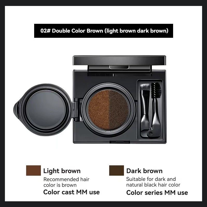 1PC   Two-color Air Cushion Eyebrow Powder Color Waterproof and Sweat-proof Long-lasting Eye Brow Cream