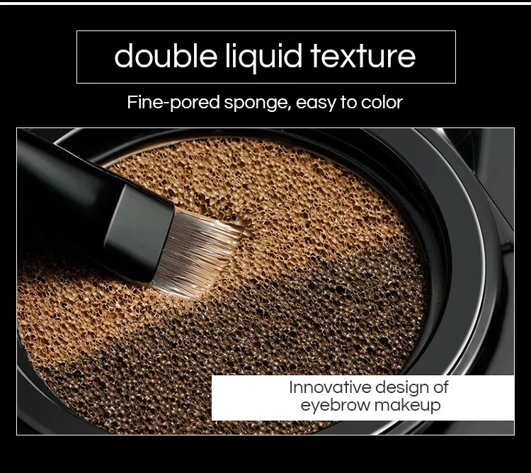 1PC   Two-color Air Cushion Eyebrow Powder Color Waterproof and Sweat-proof Long-lasting Eye Brow Cream