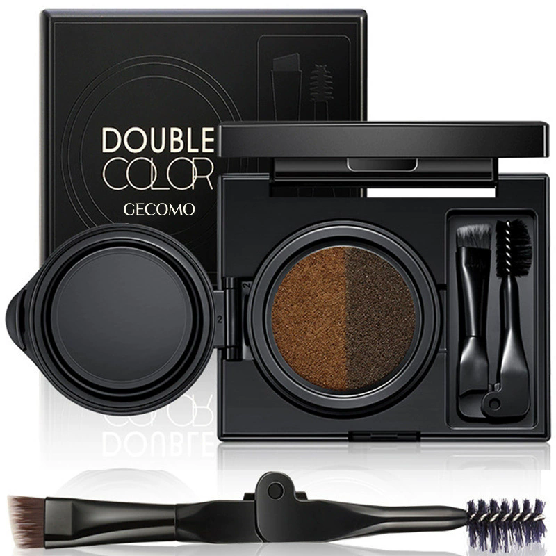 1PC   Two-color Air Cushion Eyebrow Powder Color Waterproof and Sweat-proof Long-lasting Eye Brow Cream