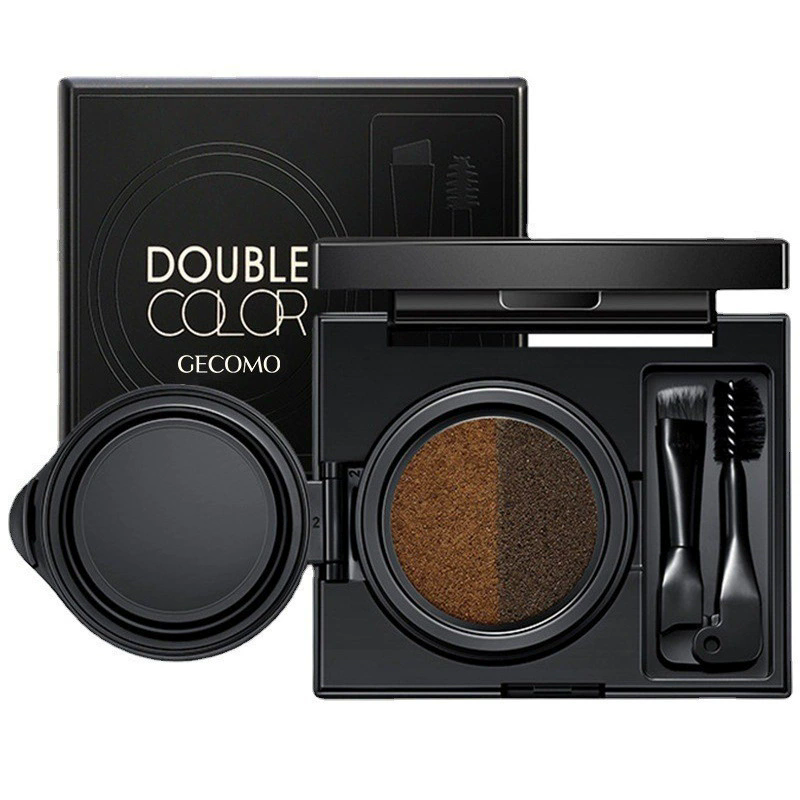 1PC   Two-color Air Cushion Eyebrow Powder Color Waterproof and Sweat-proof Long-lasting Eye Brow Cream