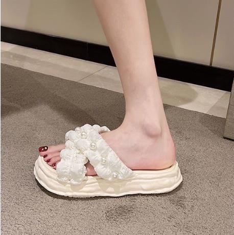 Women's 2025 Summer Platform Sandals - Thick Sole Beach Slides, Fashion Dissolve-Heel Slippers for Vacation & Outdoor Wear