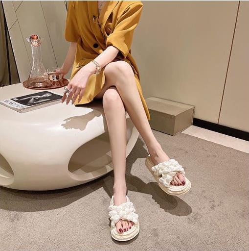 Women's 2025 Summer Platform Sandals - Thick Sole Beach Slides, Fashion Dissolve-Heel Slippers for Vacation & Outdoor Wear