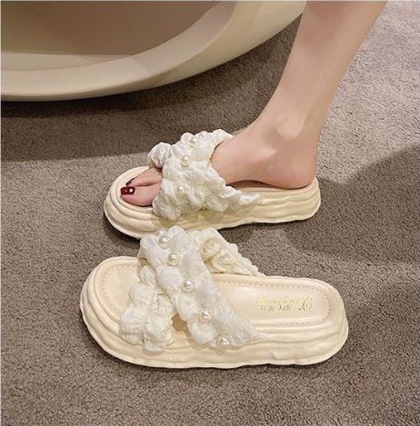 Women's 2025 Summer Platform Sandals - Thick Sole Beach Slides, Fashion Dissolve-Heel Slippers for Vacation & Outdoor Wear