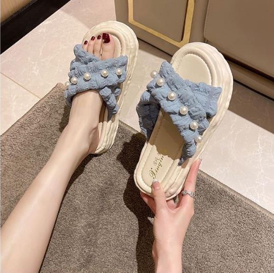 Women's 2025 Summer Platform Sandals - Thick Sole Beach Slides, Fashion Dissolve-Heel Slippers for Vacation & Outdoor Wear