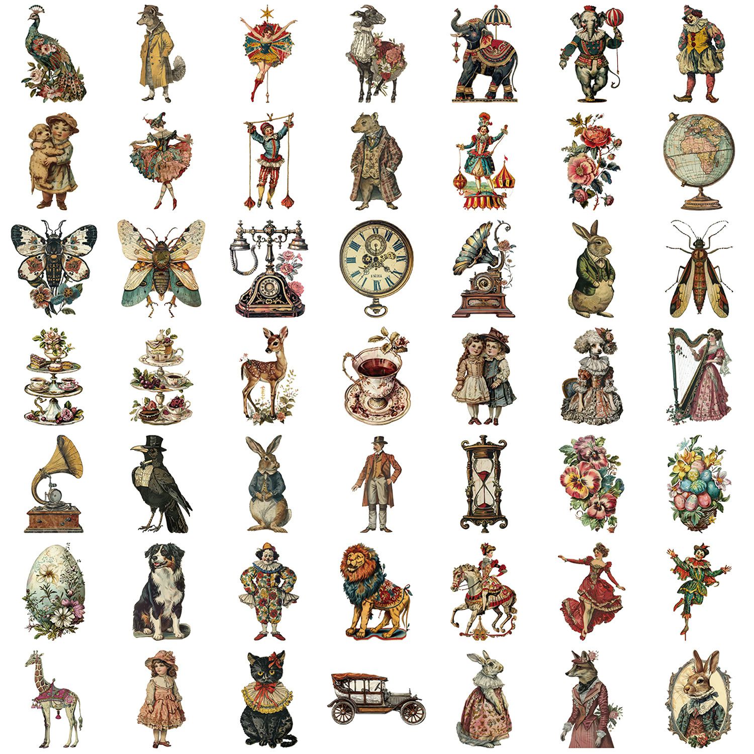 50PCS Victoria Decoration Graffiti Stickers DIY Luggage Notebook Skateboarding Motorcycle PET Waterproof Stickers H-42