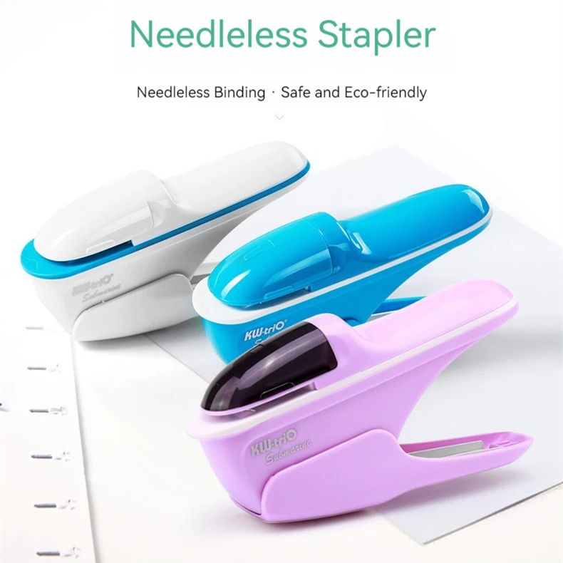 1PCDesktop Stapleless Stapler For Fixing Up To 8 Sheets For Home School Office Desktop Stapler Ticket Paper And Document Binding
