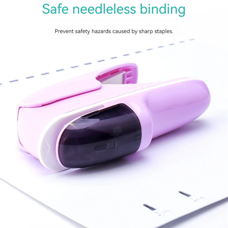 1PCDesktop Stapleless Stapler For Fixing Up To 8 Sheets For Home School Office Desktop Stapler Ticket Paper And Document Binding