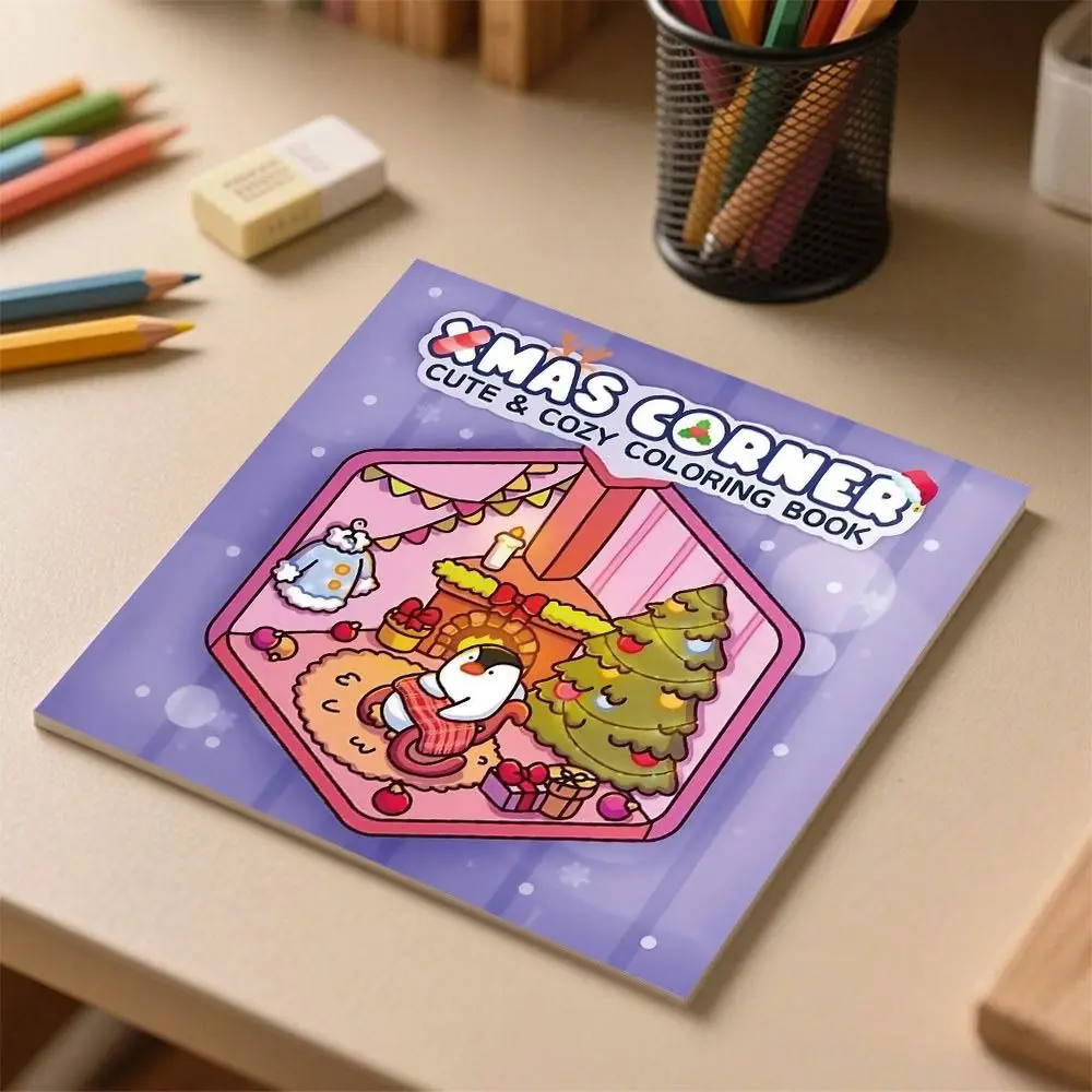 1PC   Cute Cartoon Coloring Book Educational Stress Relief Paperback Painting Gift Montessori Drawing Toy for Adults And Teens