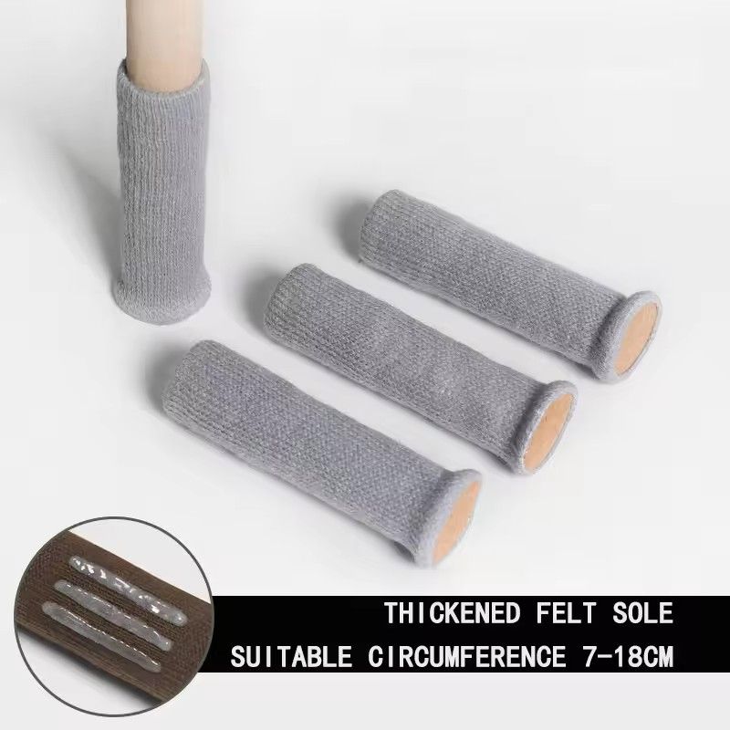 4PCs Furniture Leg Socks Non Slip No Scratch Noise Furniture Socks High Elastic Knitted Chair Leg Protectors for Hardwood Floor