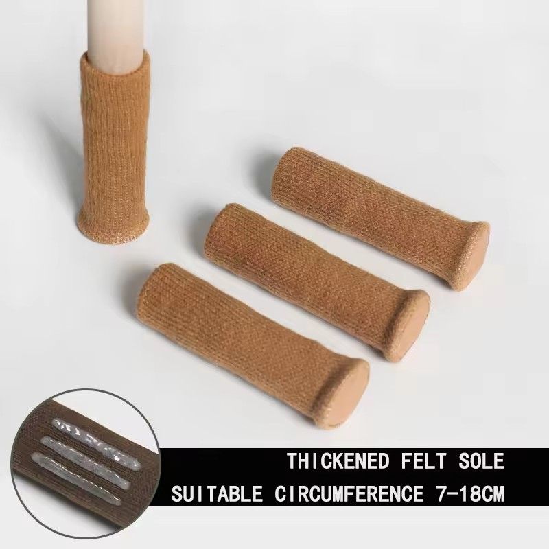 4PCs Furniture Leg Socks Non Slip No Scratch Noise Furniture Socks High Elastic Knitted Chair Leg Protectors for Hardwood Floor