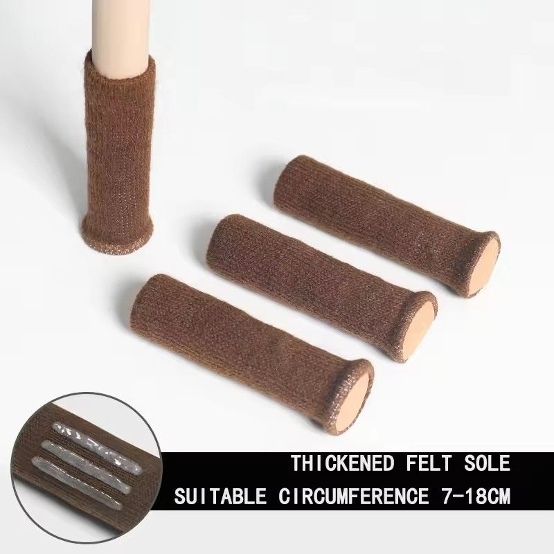4PCs Furniture Leg Socks Non Slip No Scratch Noise Furniture Socks High Elastic Knitted Chair Leg Protectors for Hardwood Floor