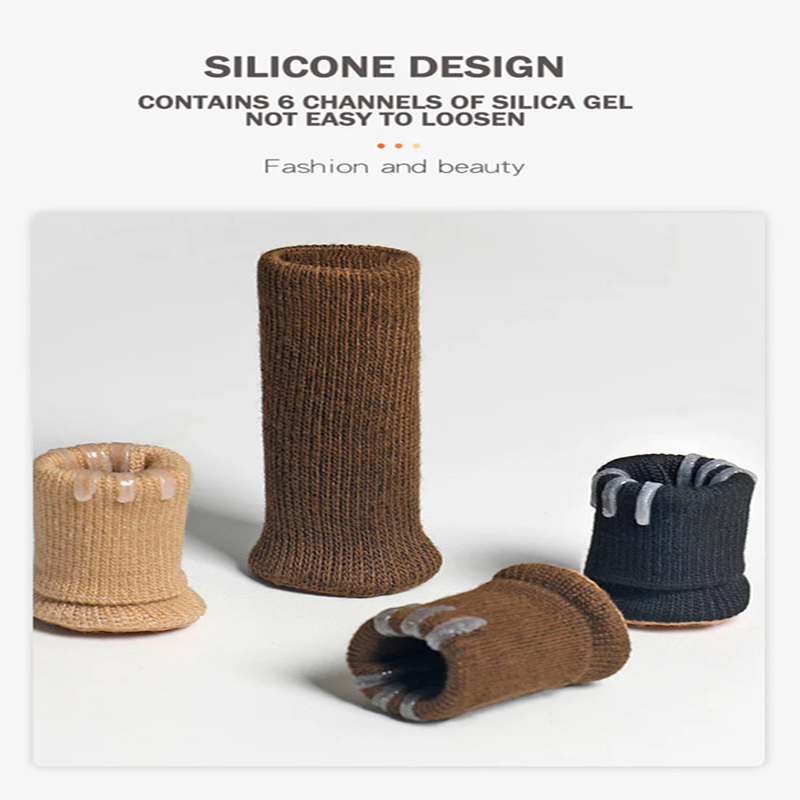 4PCs Furniture Leg Socks Non Slip No Scratch Noise Furniture Socks High Elastic Knitted Chair Leg Protectors for Hardwood Floor