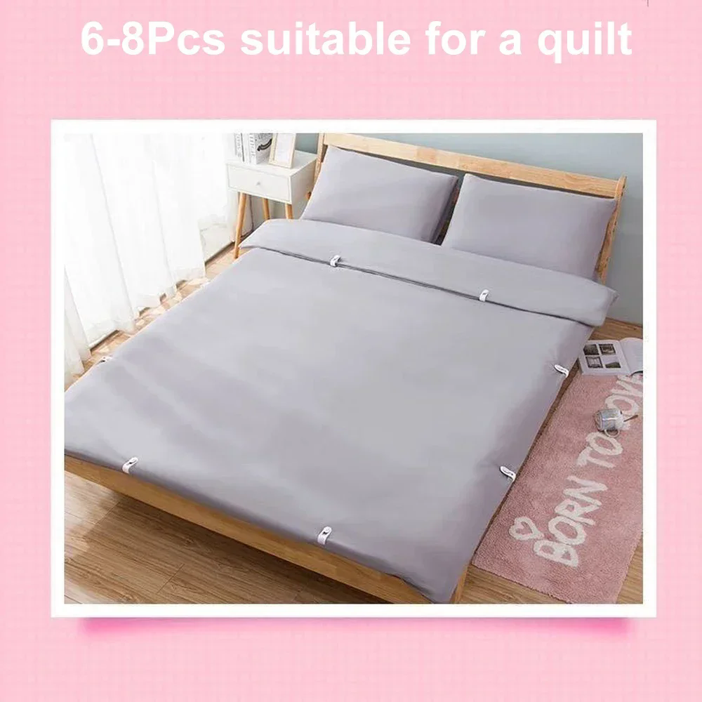 6PCS   Anti-slip and Needle-free Mattresses Quilt Holder Bed Accessories Quilt Cover Blanket Clip Tongs Anti-running Clothespin