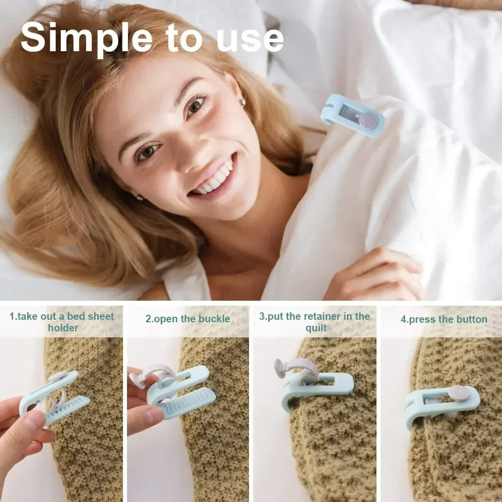 6PCS   Anti-slip and Needle-free Mattresses Quilt Holder Bed Accessories Quilt Cover Blanket Clip Tongs Anti-running Clothespin