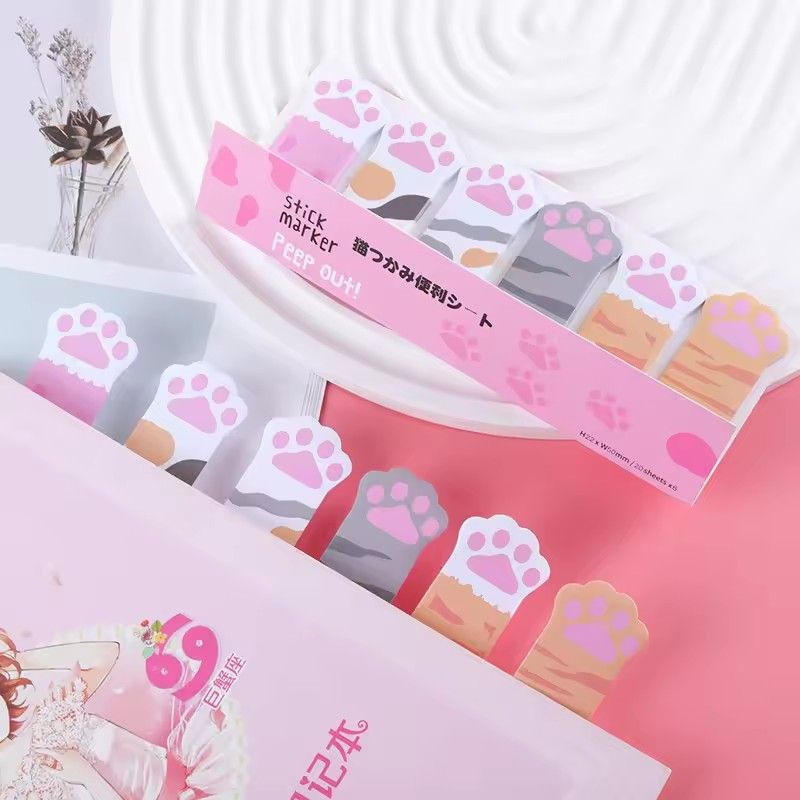 1PC   Cute Japanese Korean Animal Sticky Notes Creative Memo Pads Index Tabs for Office School korean stationery bundle