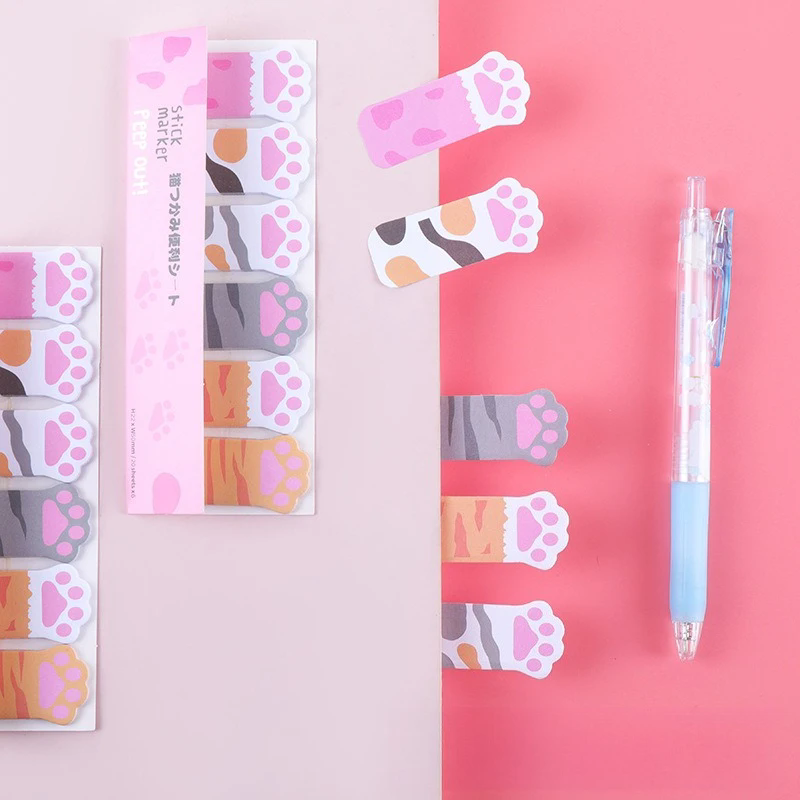1PC   Cute Japanese Korean Animal Sticky Notes Creative Memo Pads Index Tabs for Office School korean stationery bundle
