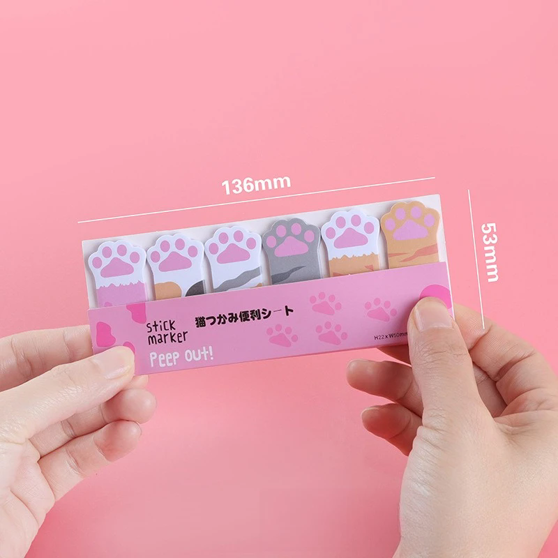 1PC   Cute Japanese Korean Animal Sticky Notes Creative Memo Pads Index Tabs for Office School korean stationery bundle