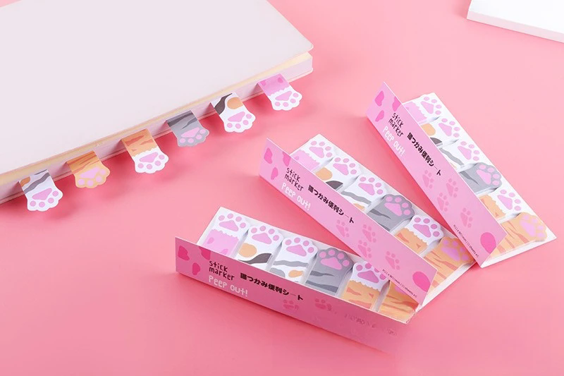1PC   Cute Japanese Korean Animal Sticky Notes Creative Memo Pads Index Tabs for Office School korean stationery bundle