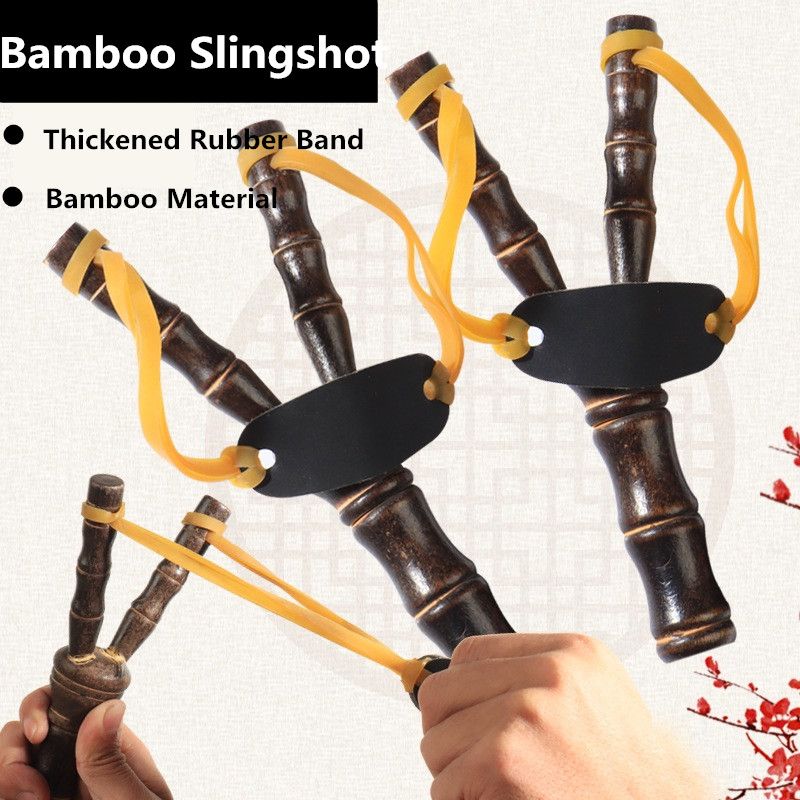 1PC  Bamboo Slingshot Outdoor Slingshot Shooting Toys Children's Educational Toys