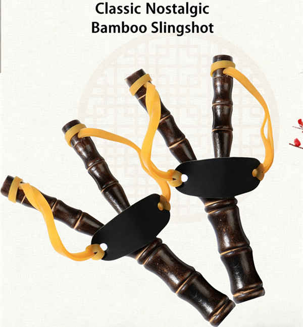 1PC  Bamboo Slingshot Outdoor Slingshot Shooting Toys Children's Educational Toys