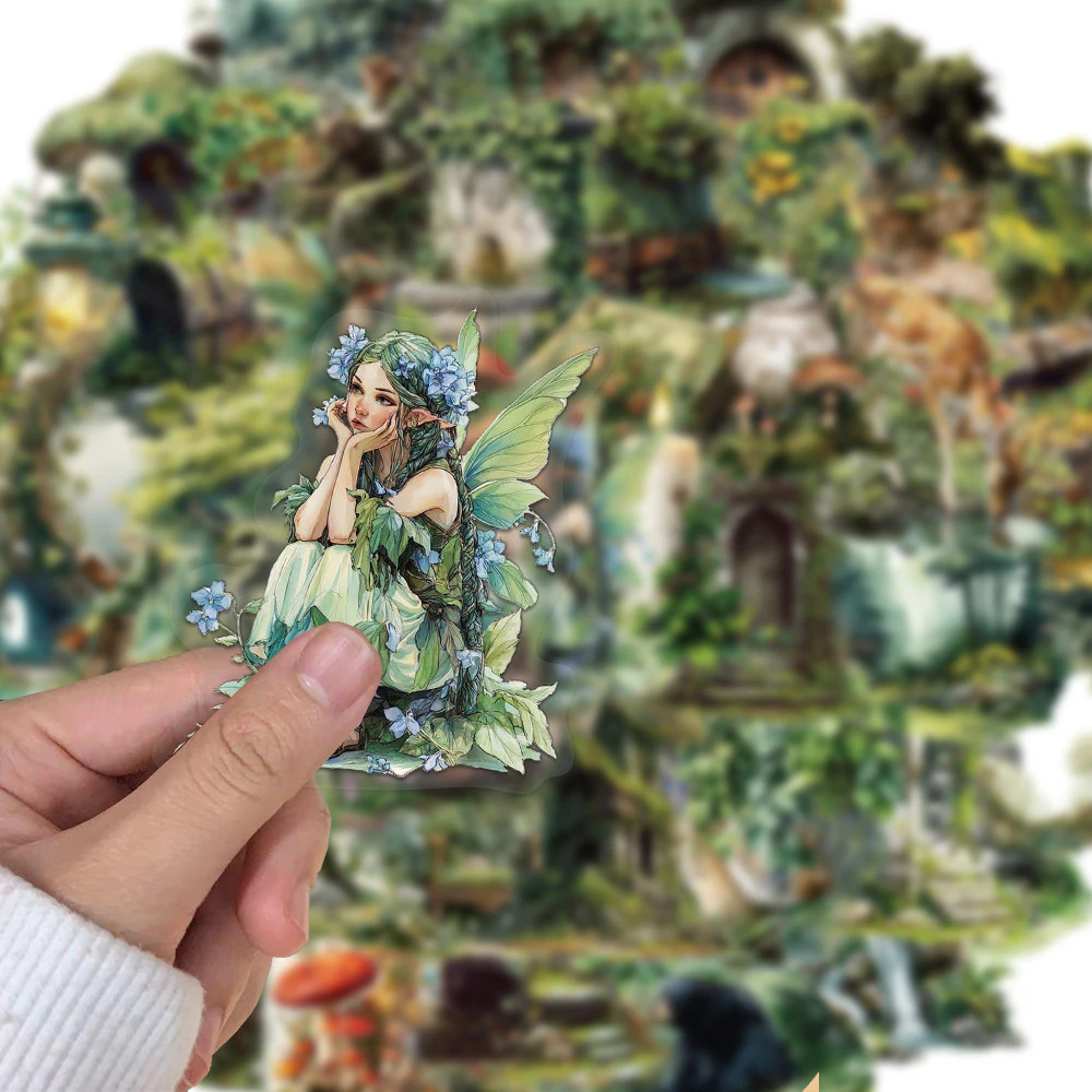 50PCS  Forest Tree Pattern Stickers Stationery PET Stickers Non repeating Laptop Luggage Refrigerator Handbag Kid Toy Waterproof  H-86