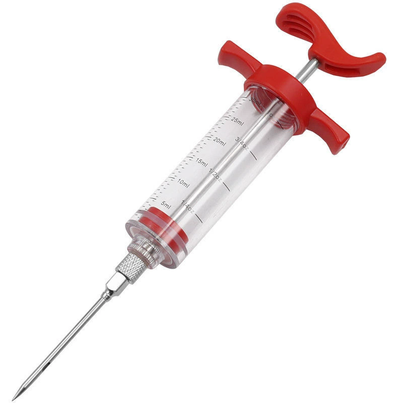 Meat Syringe, Barbecue Marinade Syringe, Stainless Steel Meat Needle, Barbecue Turkey with 3 Marinade Injection Needles