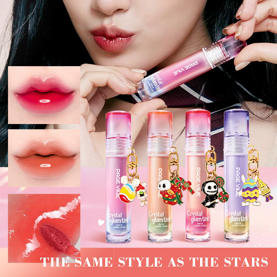 1PC   Mirror crystal lip oil water moisturizing lip gloss lipstick pure desire lip gloss non stick cup