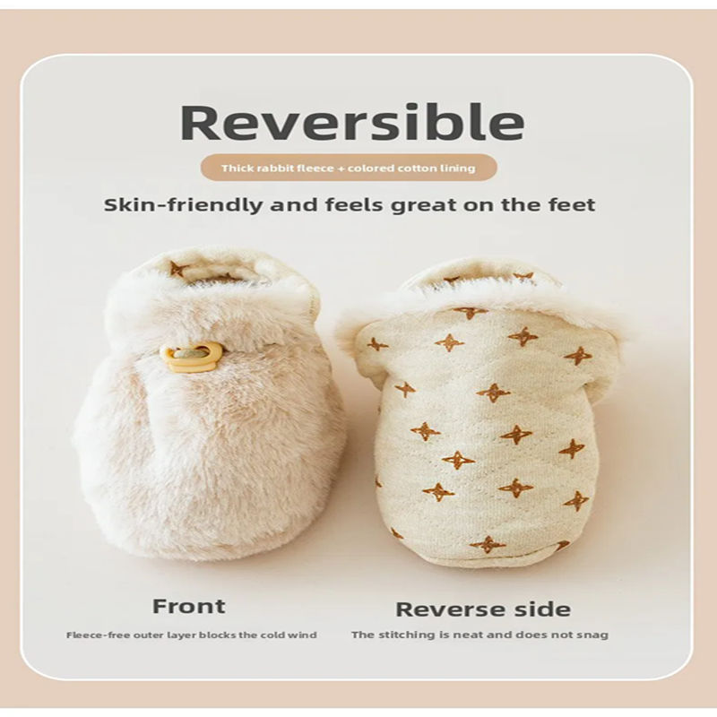 2025 Autumn/Winter Baby Shoes: Fleece-Lined Thick Warm Sock-Shoes, Soft Sole Pre-WalkersNon-Slip, Cozy for 0-6 Months Newborns