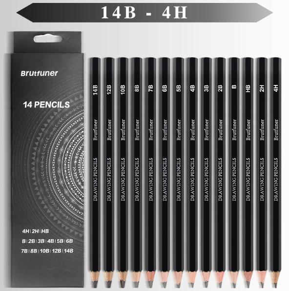 Smooth Writing Sketch Pencil Set HB 2H 4H B 2B 3B 10B 12B 14B Graphite Pencil Wooden 4B 5B 6B 7B 8B Drawing Pencil Art Supplies