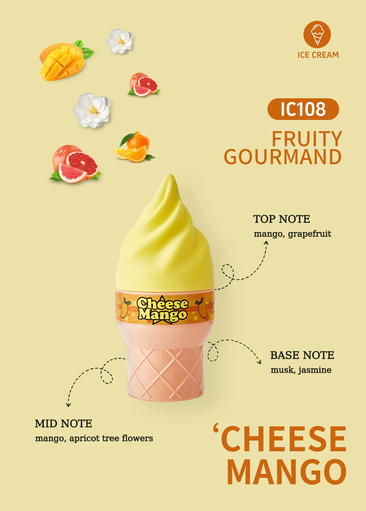 Ice Cream Chocolate Coffee Caramel Vanilla Perfume Spray,Sweet Warm Oriental Gourmand Women Scent,Coconut Fruity Fragrance Mist