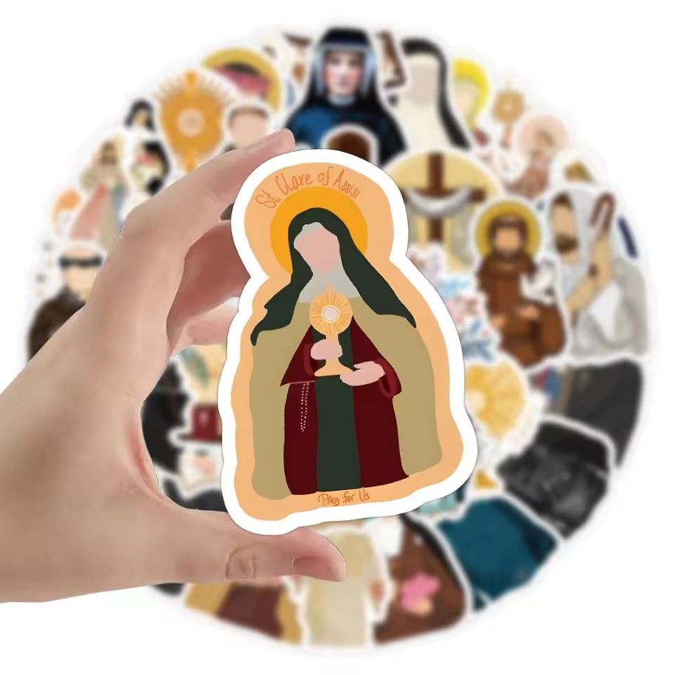 50Pcs Jesus Christian Religion Prayer Friar Stickers for DIY Skateboard Luggage Suitcase Notebook Graffiti Sticker Decals