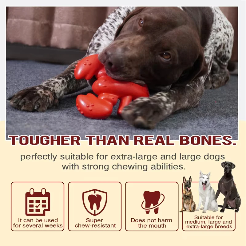 Big Dog Toy Chew Toy Molar Toothbrush Toy Tug-of-War Game Bulldog Anxiety Relief Interactive Lobster Shaped Pet Supplies