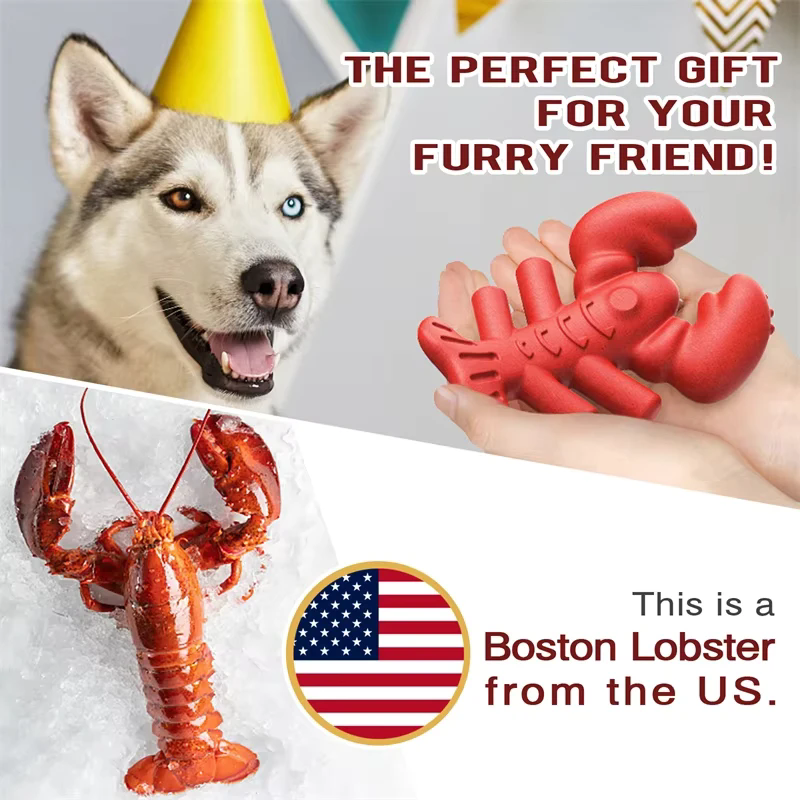 Big Dog Toy Chew Toy Molar Toothbrush Toy Tug-of-War Game Bulldog Anxiety Relief Interactive Lobster Shaped Pet Supplies
