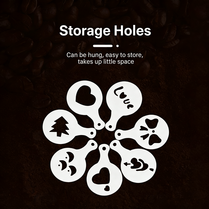 16PCS Coffee Stencils Fancy Coffee Printing Model Milk Cake Stencils Cappuccino Mold Cake Drawing Mould Home Kitchen Supplies