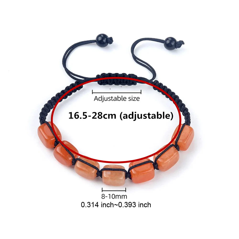 Square Beads 7 Chakra Treatment Crystal Bracelet Yoga Stone Adjustable Bracelet Meditation Relaxation Anxiety Women's Bracele