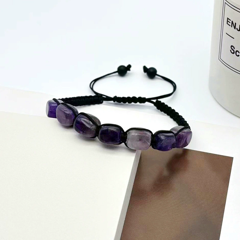 Square Beads 7 Chakra Treatment Crystal Bracelet Yoga Stone Adjustable Bracelet Meditation Relaxation Anxiety Women's Bracele