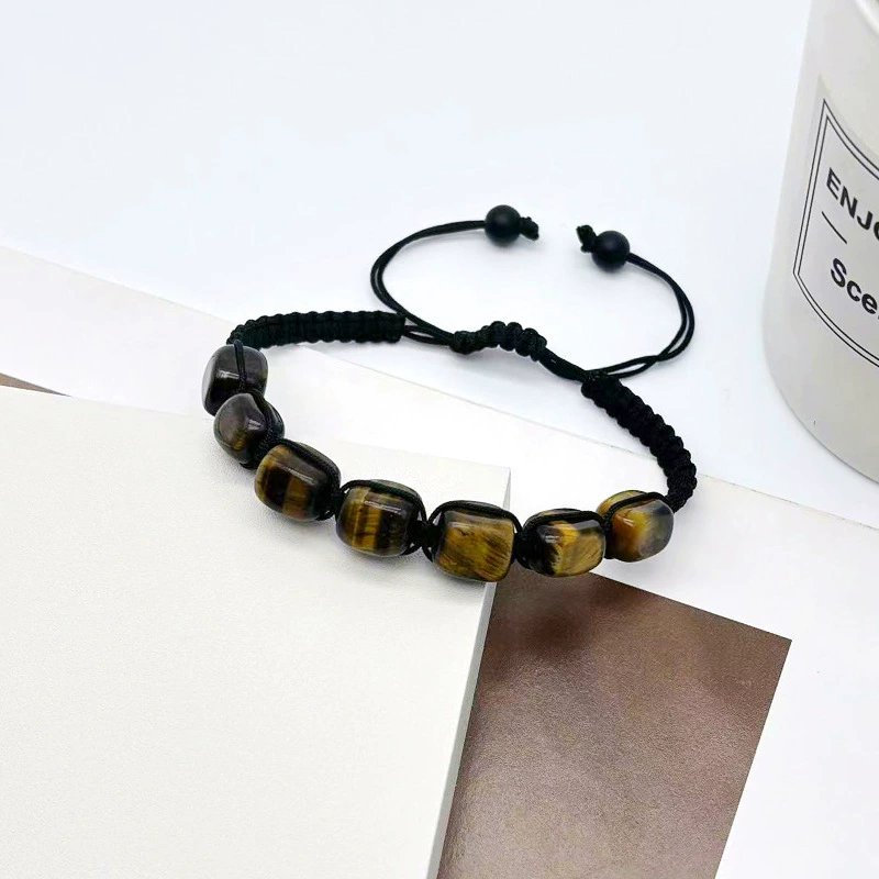 Square Beads 7 Chakra Treatment Crystal Bracelet Yoga Stone Adjustable Bracelet Meditation Relaxation Anxiety Women's Bracele