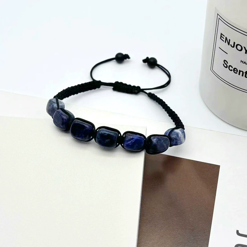 Square Beads 7 Chakra Treatment Crystal Bracelet Yoga Stone Adjustable Bracelet Meditation Relaxation Anxiety Women's Bracele