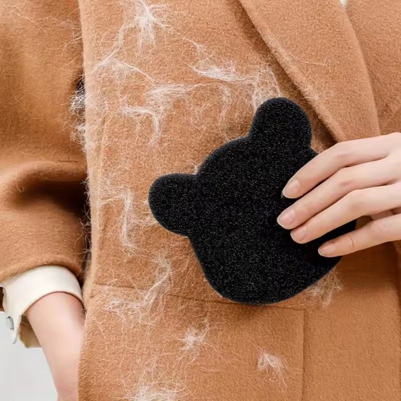 6Sets Of Household Pet Hair Remover, Machine Washed Bear Sticky Sponge, Reusable, Suitable For Washing Machine, Dryer, Black