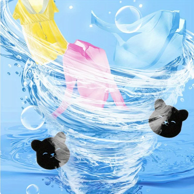6Sets Of Household Pet Hair Remover, Machine Washed Bear Sticky Sponge, Reusable, Suitable For Washing Machine, Dryer, Black