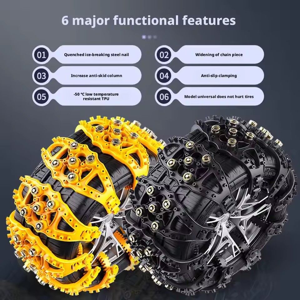 Universal Snow Chains for Car SUV Truck Winter Tire Chains Anti Slip Easy to Install Car Wheel Accessories for Safe Driving（Note: This product is priced at 1 unit, and the picture shows the effect of