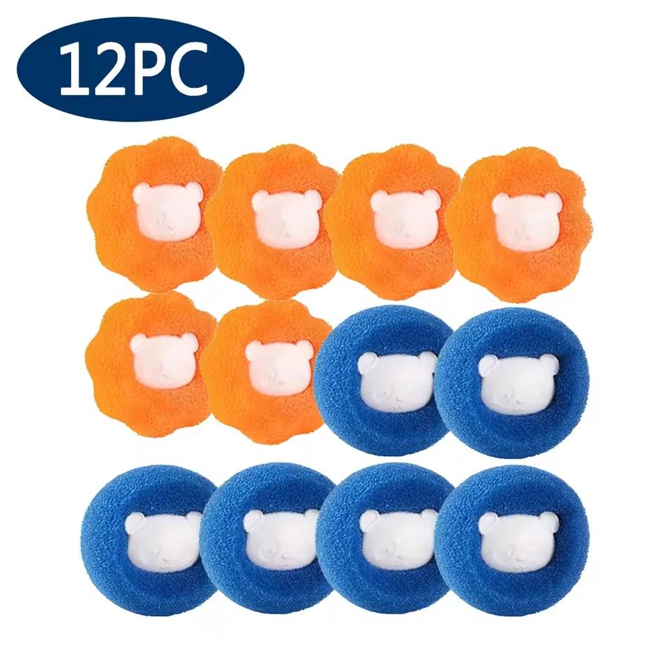 12Pcs   Laundry Balls Pet Hair Remover Reusable Washing Machine Lint Catcher Clothes Fluff Fur Cleaner Home Cleaning Tools