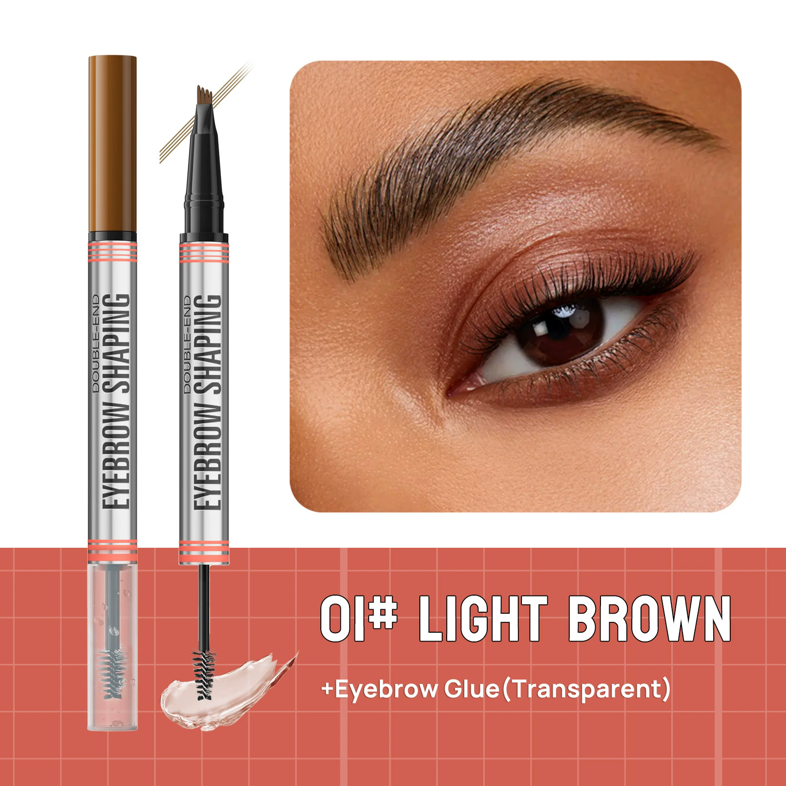 1PC    Double-End Liquid Eyebrow Pencil 4-Tip Head Long Lasting Waterproof Sweat-Proof Quick Dry 2in1 Eyebrow Shaping Cream view 6