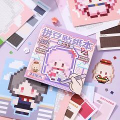 Adorable Cartoon Mini Bean Die Cut Stickers Book - 23 Sheets Handmade Decorative Scrapbooking Japanese Stationery Supplies