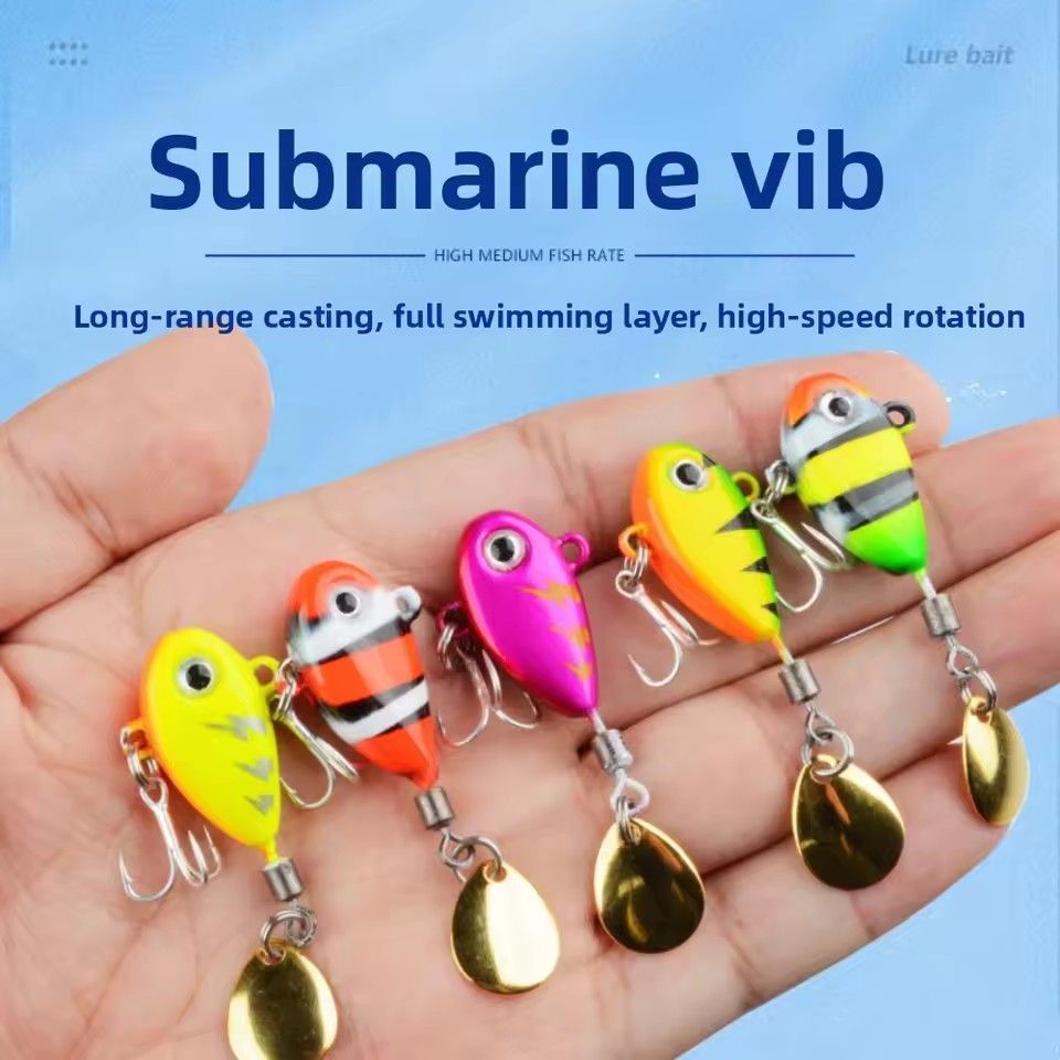 5PCS Spinning Sequin Artificial Fishing Bait 3D Fish Eyes with Box Fishing Lures Kit Vibration Bait Colorful Fishing Lures Hooks