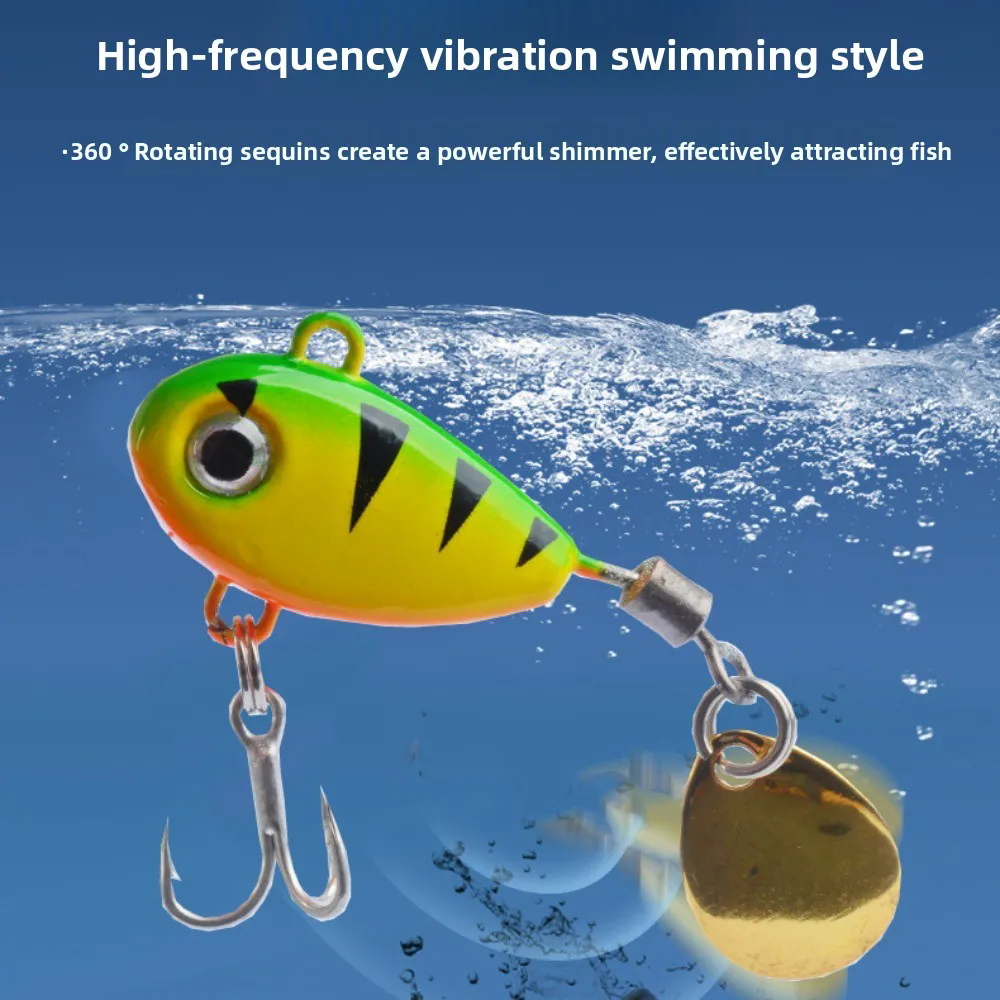 5PCS Spinning Sequin Artificial Fishing Bait 3D Fish Eyes with Box Fishing Lures Kit Vibration Bait Colorful Fishing Lures Hooks