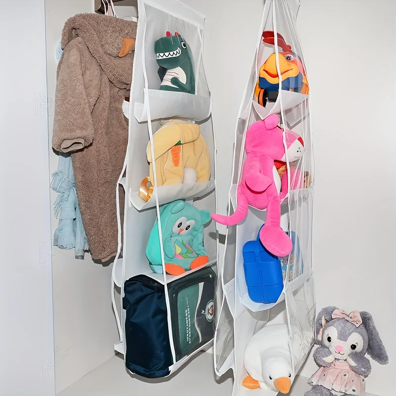 1PC   8 Grids Space Saving Bag Multi Layer Hanging Organizers, For Wardrobe Closet, Bag Storage Holder Handbag Purse Organizer